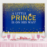 Lofaris A Litter Prince Glitter Blue Backdrop for Baby Shower